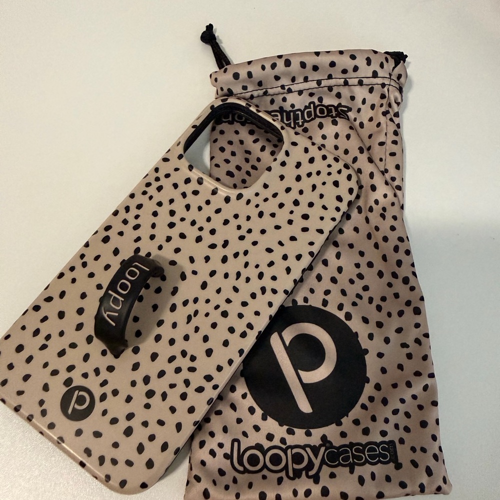 Loopy Case Black and Tan Polka Dot Phone Case